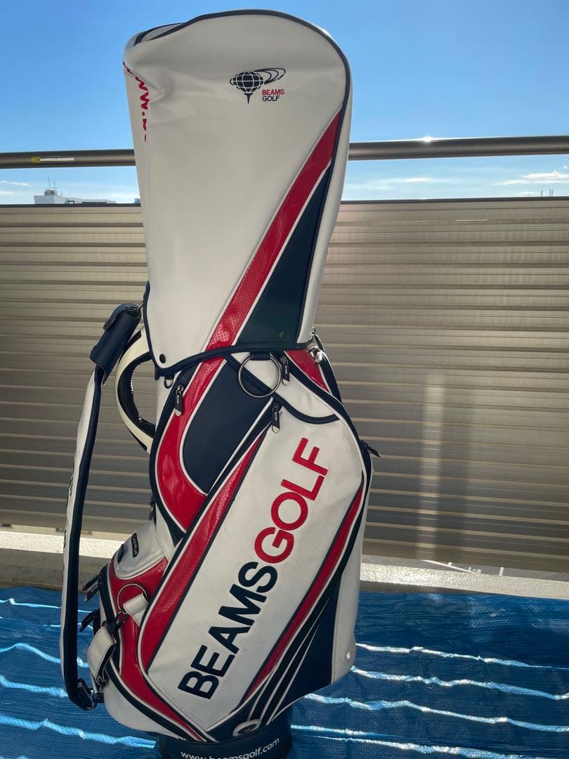 期間限定値下げ！BEAMS GOLF キャディバッグ ホワイト/レッド/ネイビー