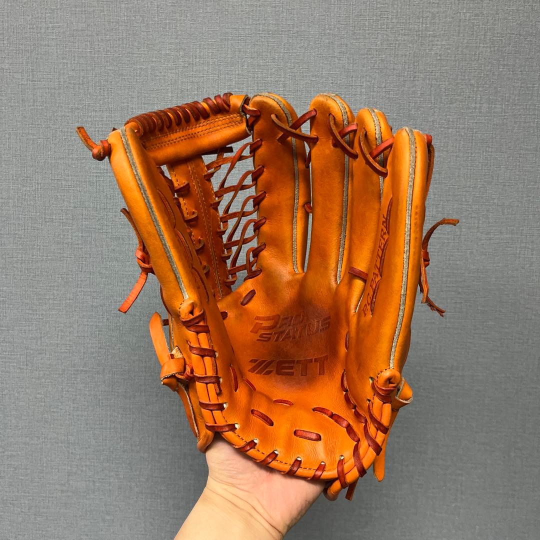 1072 ZETT プロステイタス 型抜群 即戦力 美品 軟式 外野手用グローブ