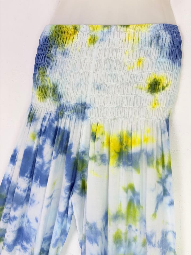 【一点もの】サルエルパンツ　ハンドメイド染め　曼荼羅　パープル