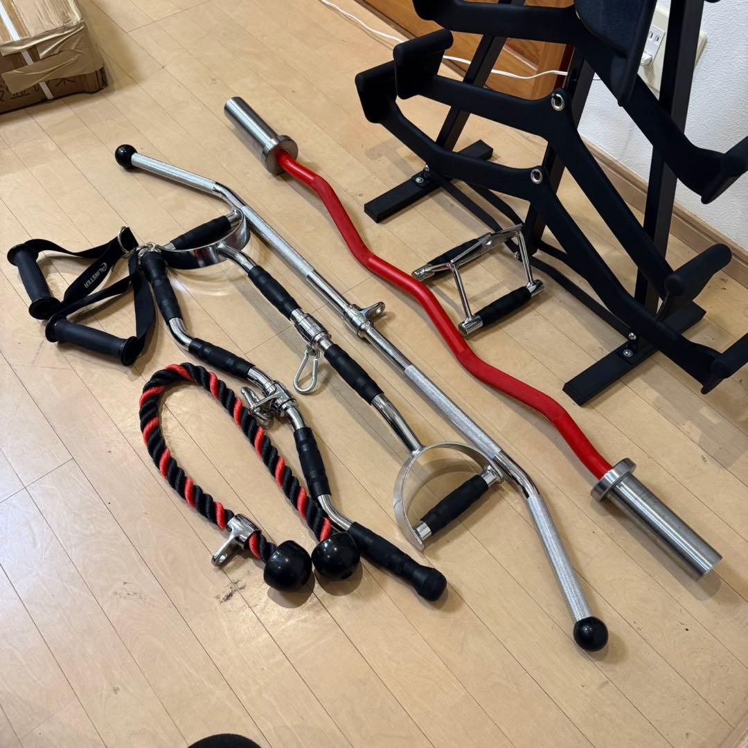 総額約10万♪ IROTEC他 ラットプルダウンバー バーベルシャフト ラック他