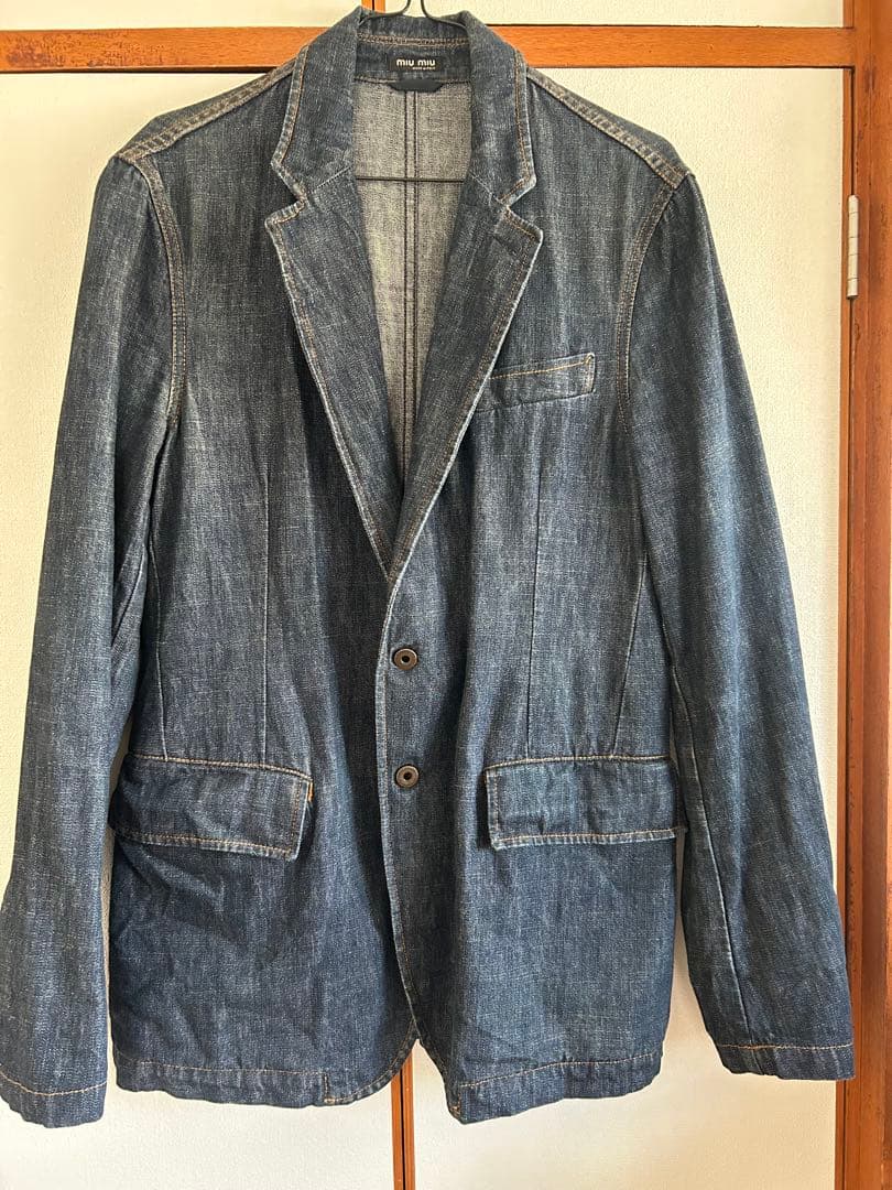 希少miu miu 定価70,000 イタリア製デニムジャケット