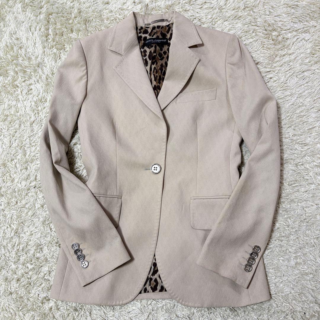 ドルチェ＆ガッバーナ ドルガバ ロゴ金具 レオパード テーラードジャケット