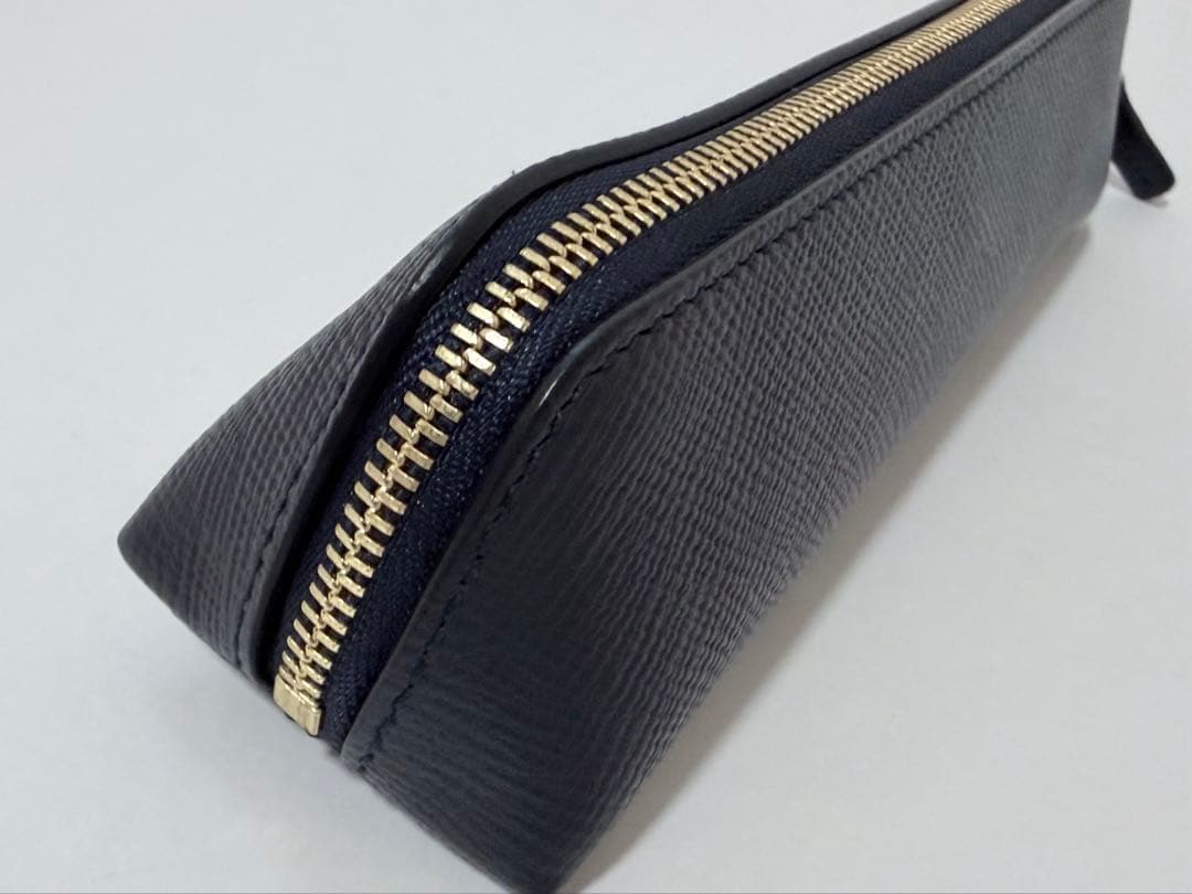 SMYTHSON パナマ　レザーペンケース　ネイビー