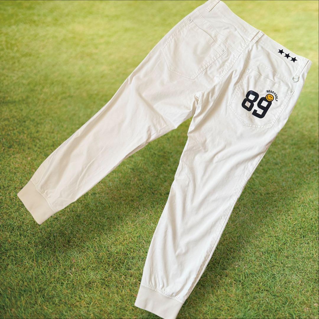 パーリーゲイツ　ジョガーパンツ　白　M〜L相当　コットン素材　ストレッチ　4