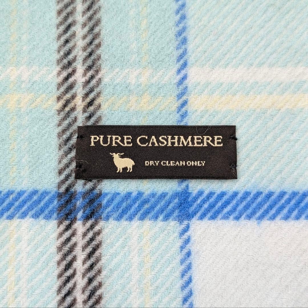 未使用★23区 カシミヤ100% チェック柄ストール 大判 マフラー