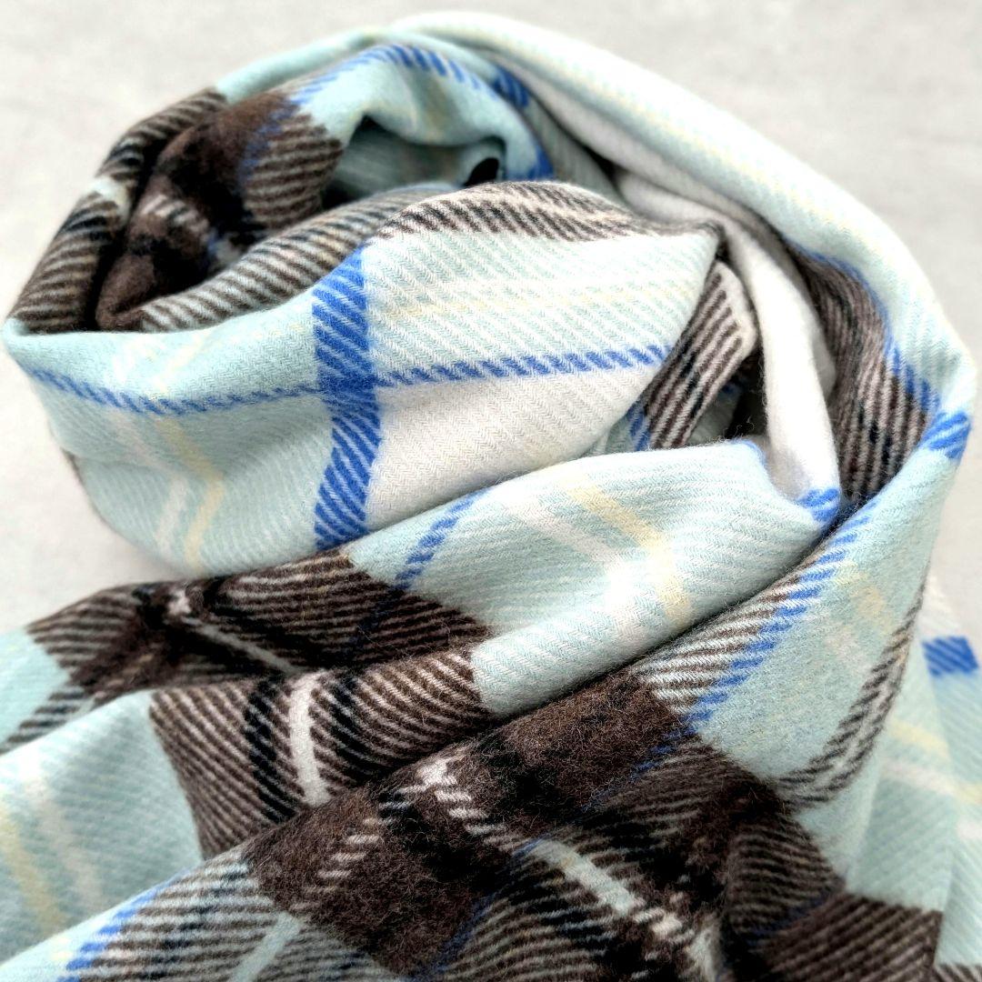 未使用★23区 カシミヤ100% チェック柄ストール 大判 マフラー