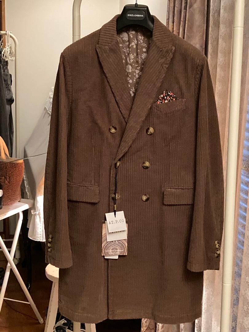 AT.P.CO新品未使用タグ付コーデュロイチェスターコートmadeinITALY