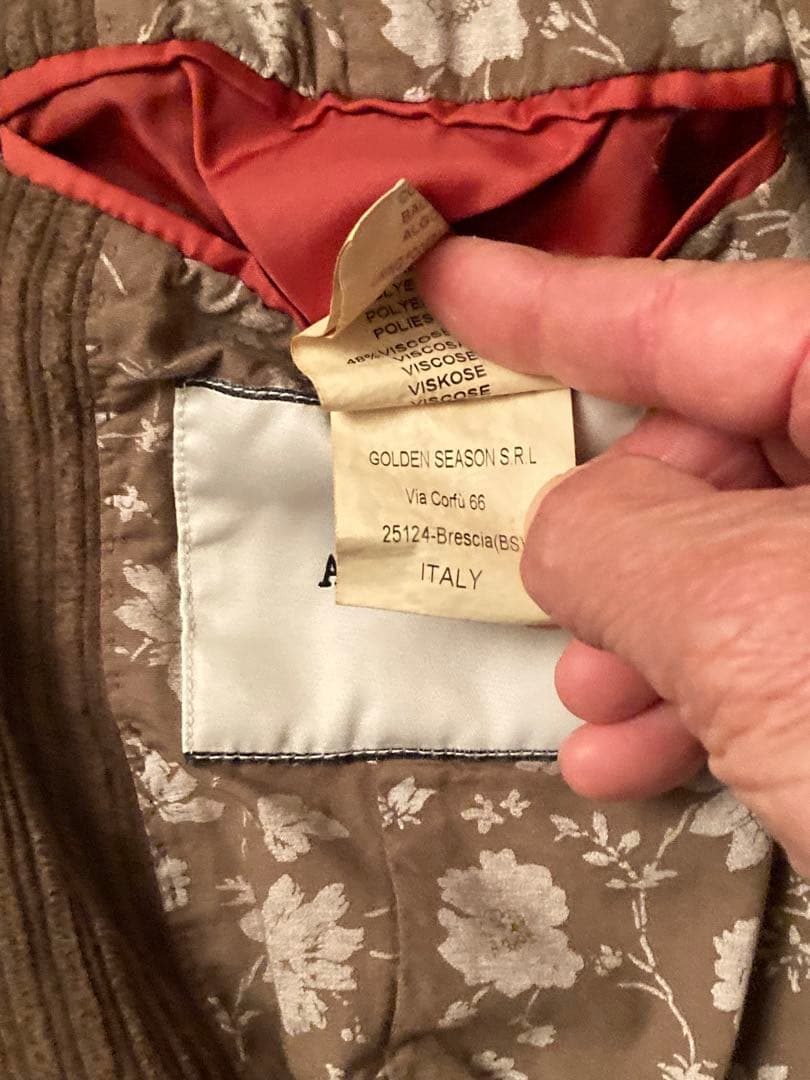 AT.P.CO新品未使用タグ付コーデュロイチェスターコートmadeinITALY