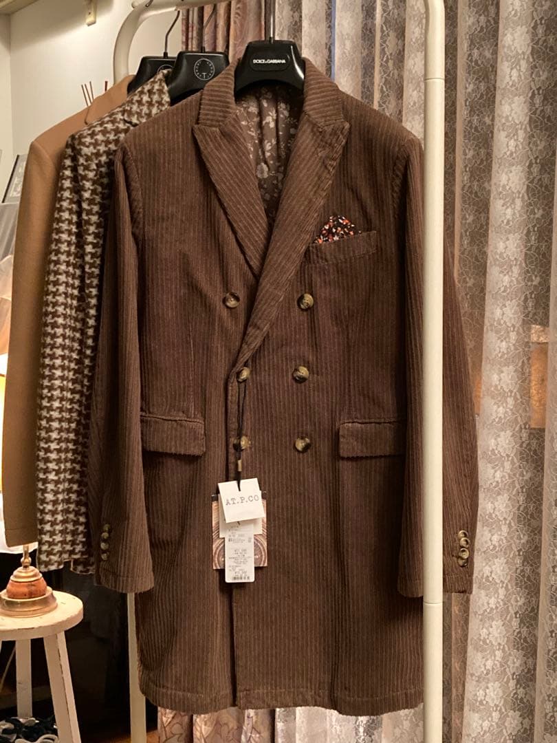 AT.P.CO新品未使用タグ付コーデュロイチェスターコートmadeinITALY