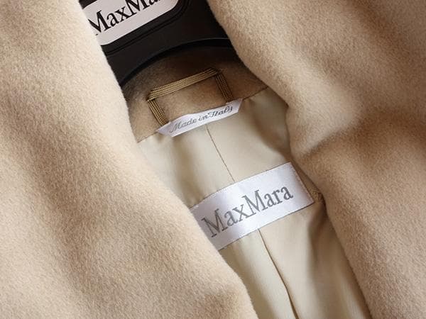 き*ん様 マックスマーラカシミアウールショールカラーベルテッドコート■38白タグ