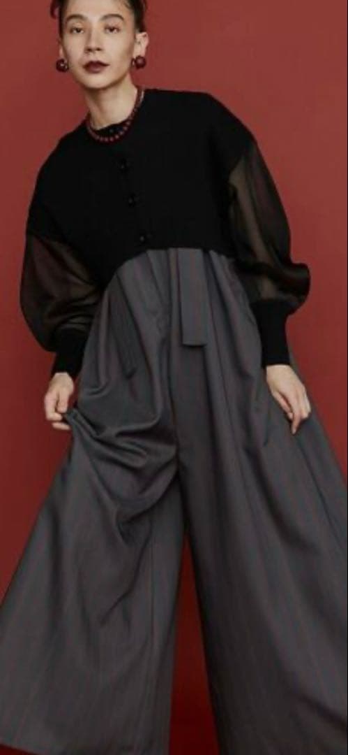 UN3D. ストライプ柄サロペット アンスリード　オールインワン