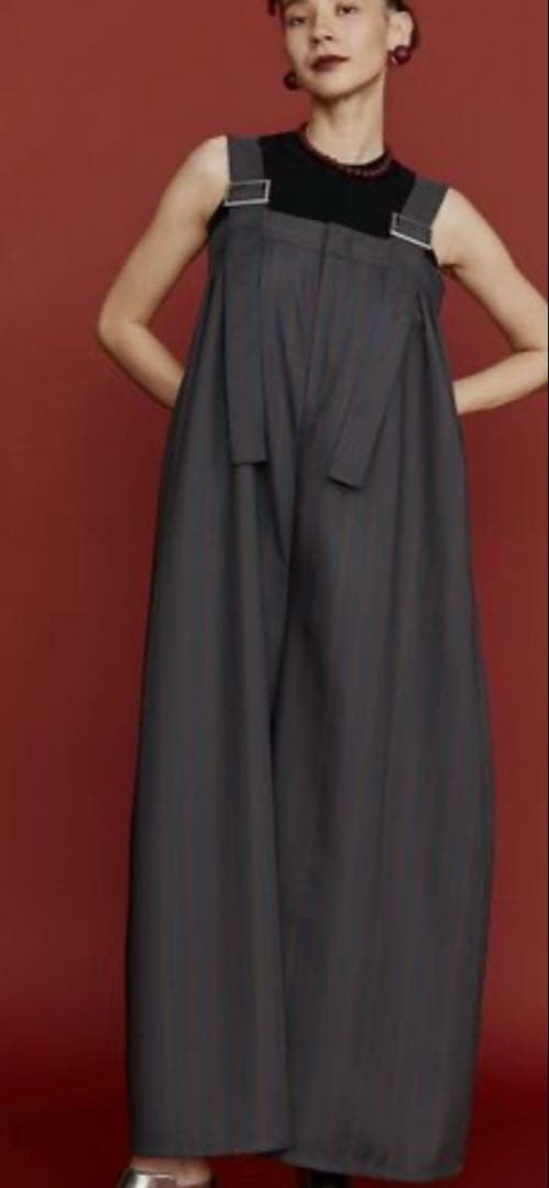 UN3D. ストライプ柄サロペット アンスリード　オールインワン