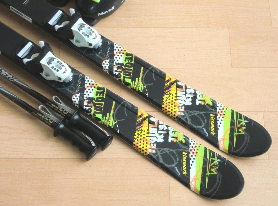 ■■送料無料■kissmark■子供用スキー4点セット■120/22■WAX■■