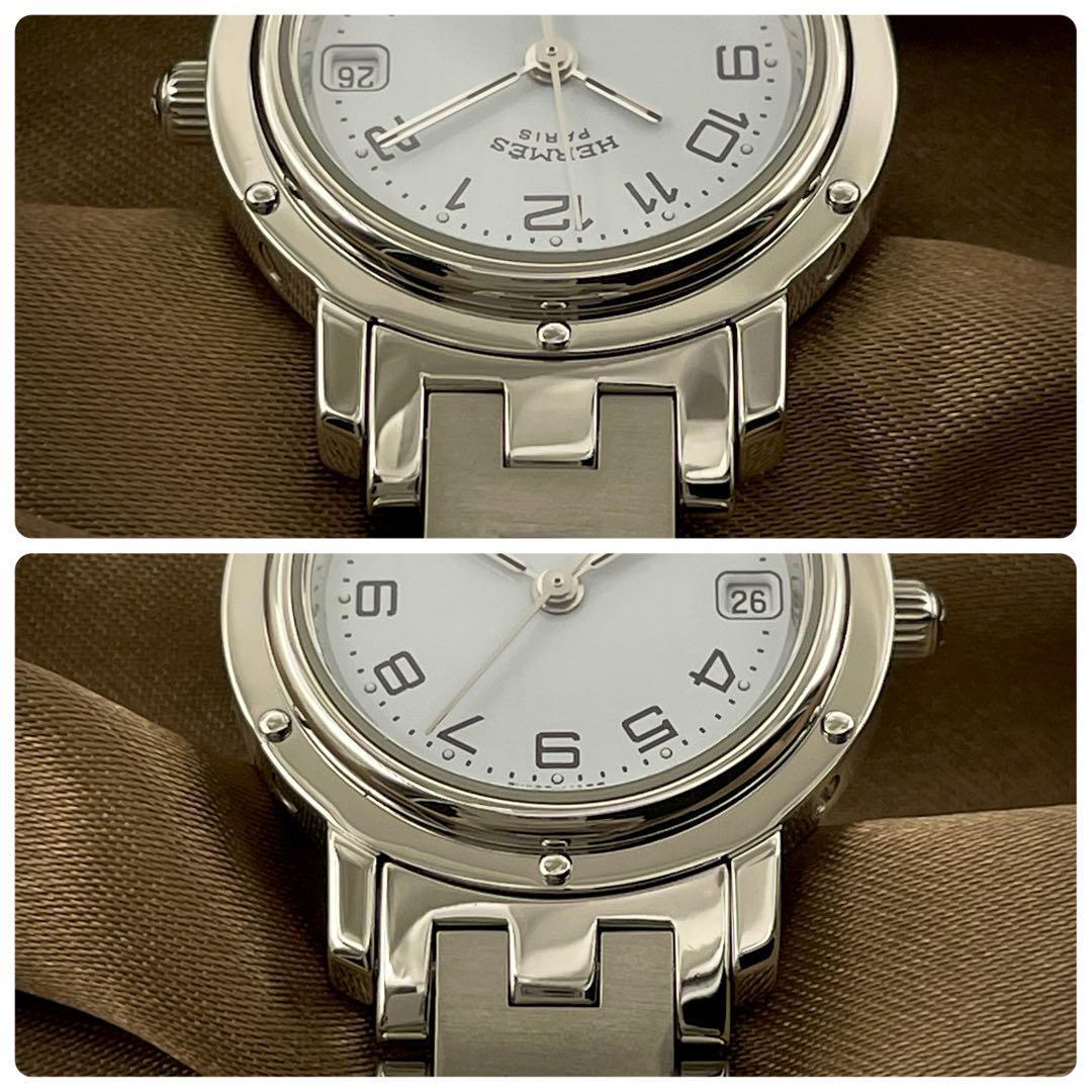 T136 エルメス クリッパー CL4.210 白文字盤 クォーツ