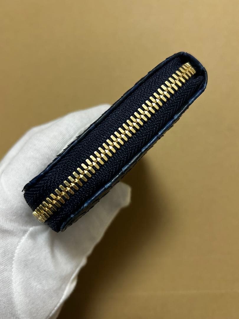 BAGGYPORT バギーポート 藍染め ヘビ革 パイソン コンパクトハーフ財布