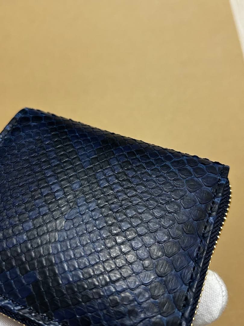 BAGGYPORT バギーポート 藍染め ヘビ革 パイソン コンパクトハーフ財布