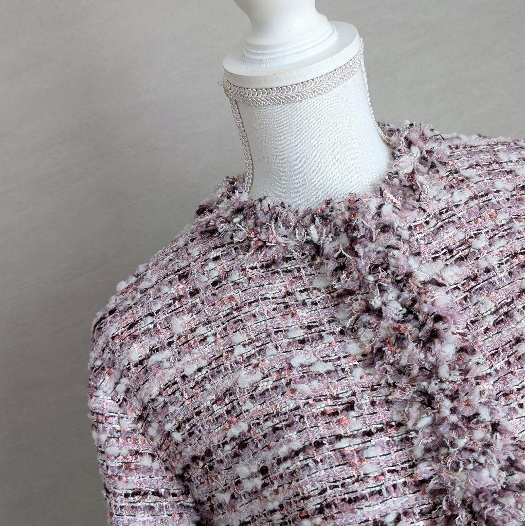 TOMORROWLAND ライラックファンシー フリンジカラーレスジャケット