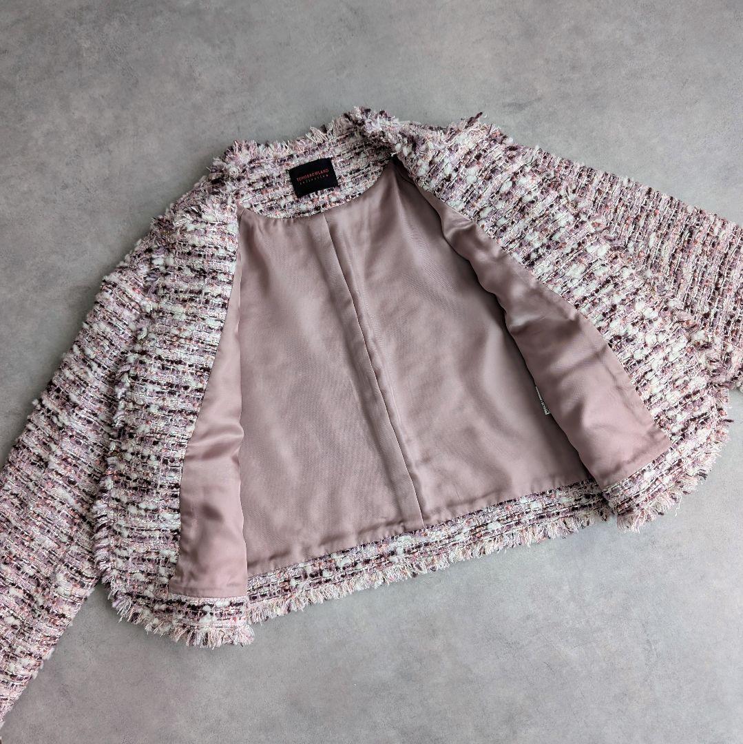 TOMORROWLAND ライラックファンシー フリンジカラーレスジャケット