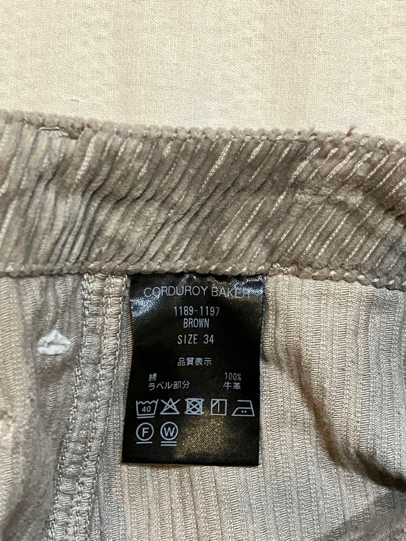 SHISHIKUI CORDUROY BAKER パンツBROWN 34
