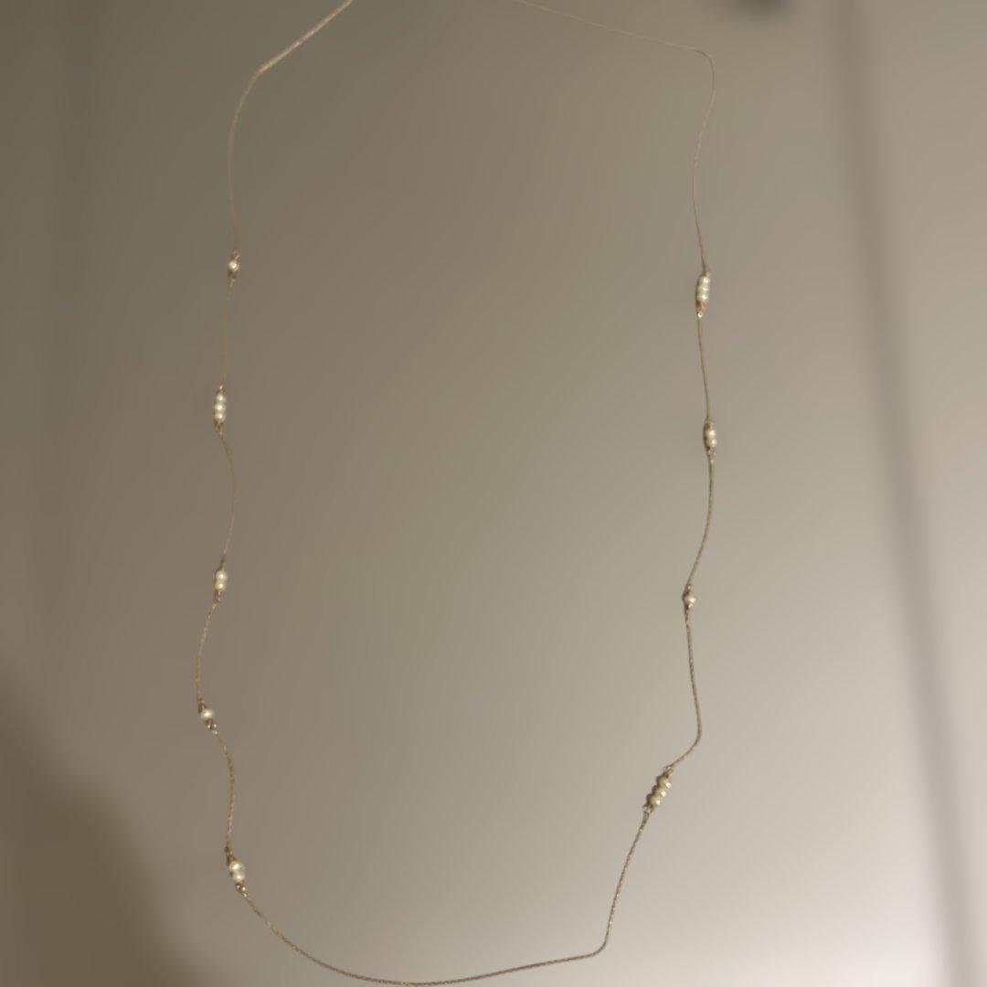 ◉ete ロングネックレス　イエローゴールド　10K淡水パール