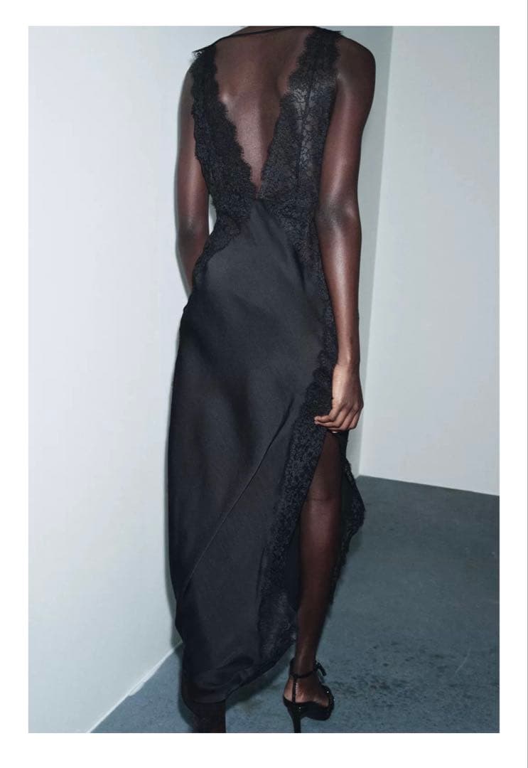 ZARA ZWCOLLECTION サテンレースワンピース　M 新品未使用