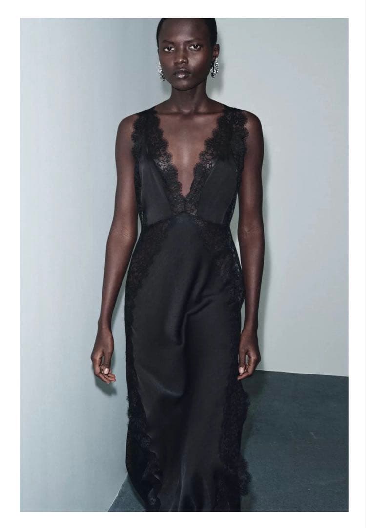 ZARA ZWCOLLECTION サテンレースワンピース　M 新品未使用