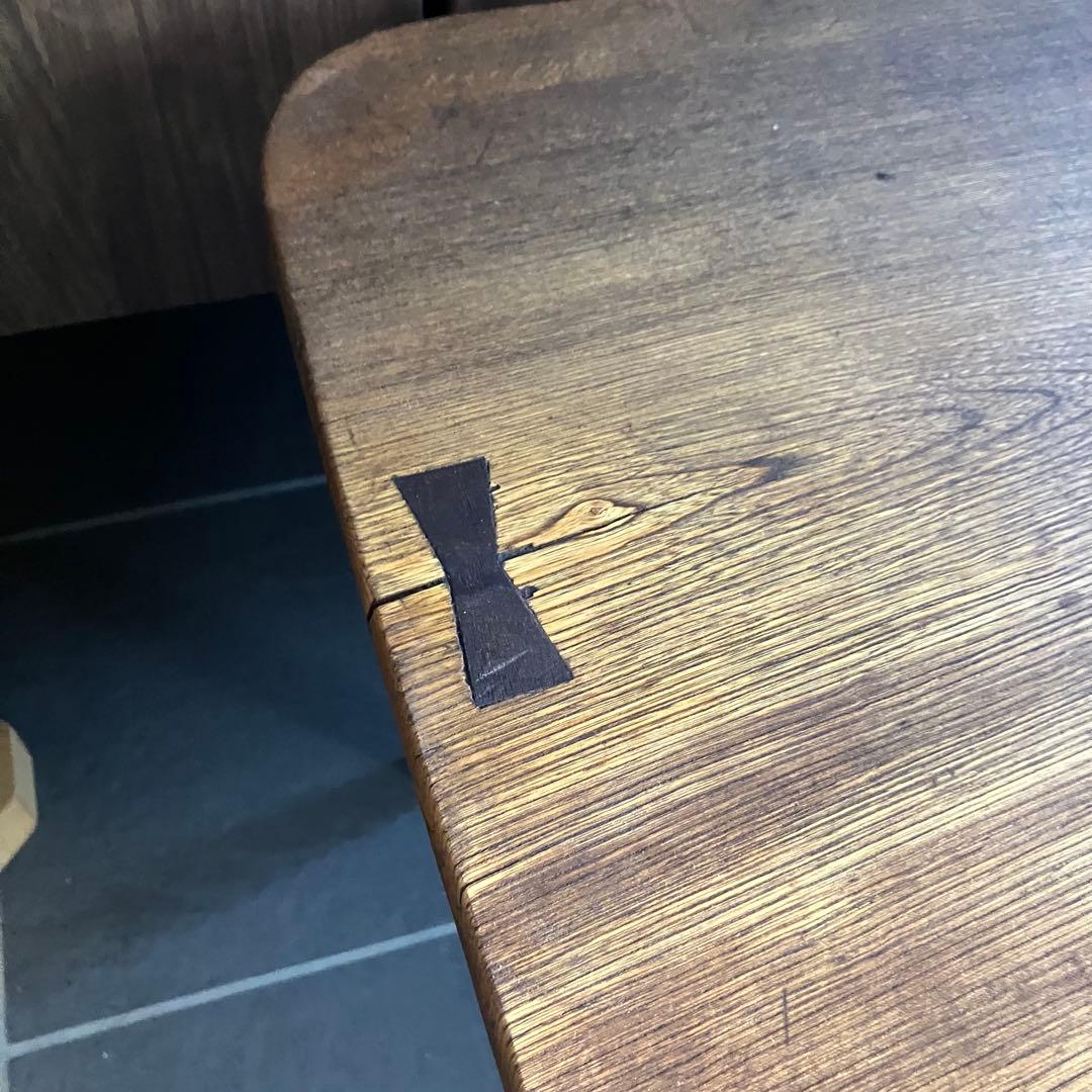 古い天板をリユースしたローテーブル　ハンドメイド