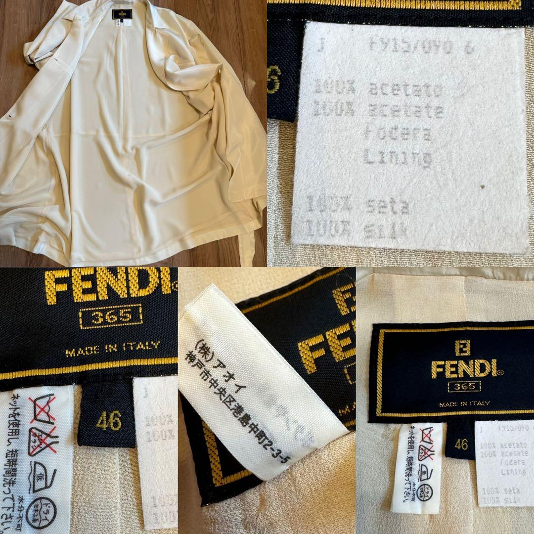 FENDI フェンディ　アセテート✖️シルク　スプリングコート　46 ヴィンテージ