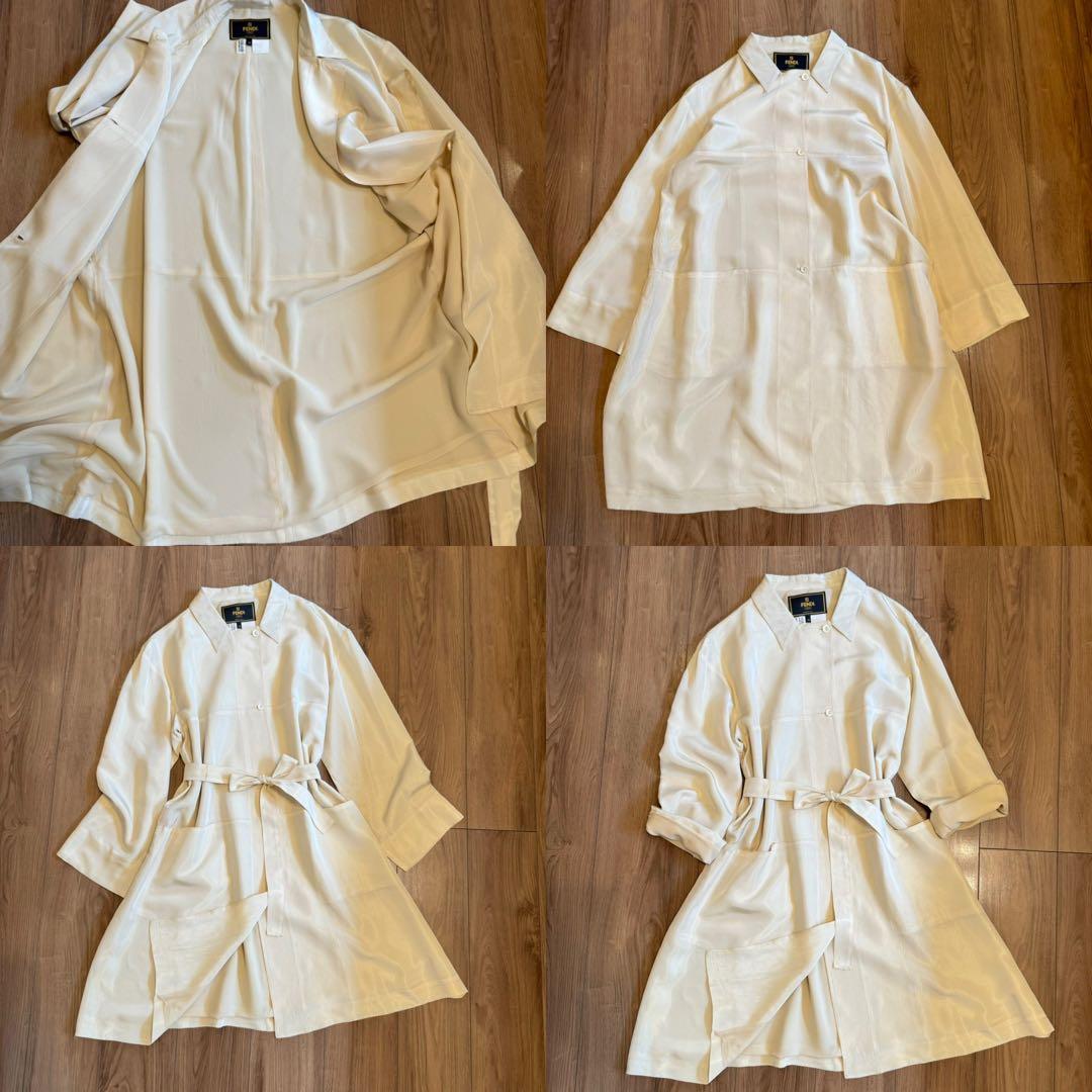 FENDI フェンディ　アセテート✖️シルク　スプリングコート　46 ヴィンテージ