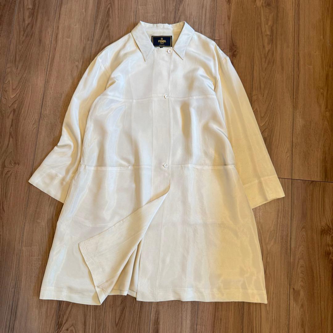 FENDI フェンディ　アセテート✖️シルク　スプリングコート　46 ヴィンテージ