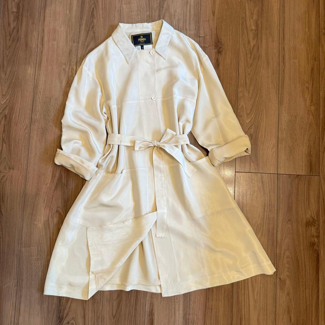 FENDI フェンディ　アセテート✖️シルク　スプリングコート　46 ヴィンテージ