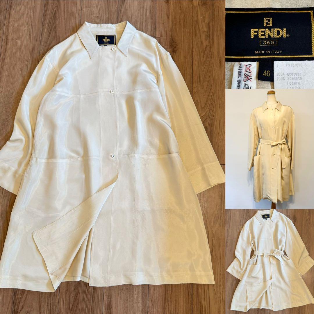 FENDI フェンディ　アセテート✖️シルク　スプリングコート　46 ヴィンテージ