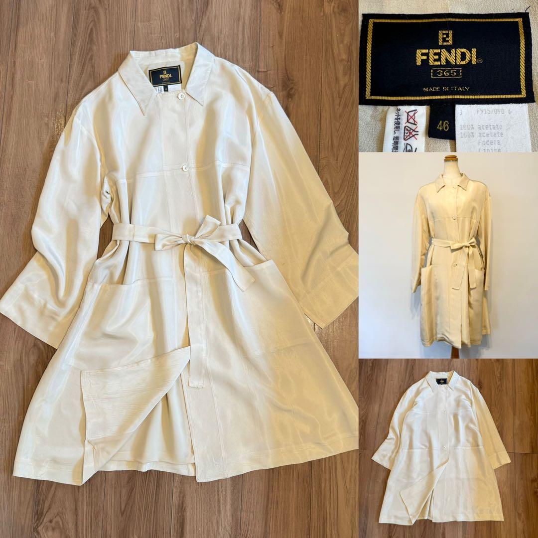 FENDI フェンディ　アセテート✖️シルク　スプリングコート　46 ヴィンテージ
