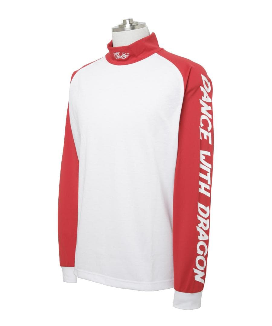 新品☆ダンスウィズドラゴン モックネック インナーシャツ☆白＆赤☆XLサイズ