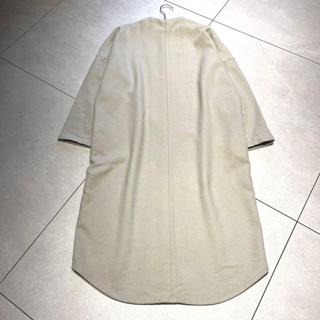 evam eva★近年秋冬モデル　ウールリネン　シャツワンピース　ローブ