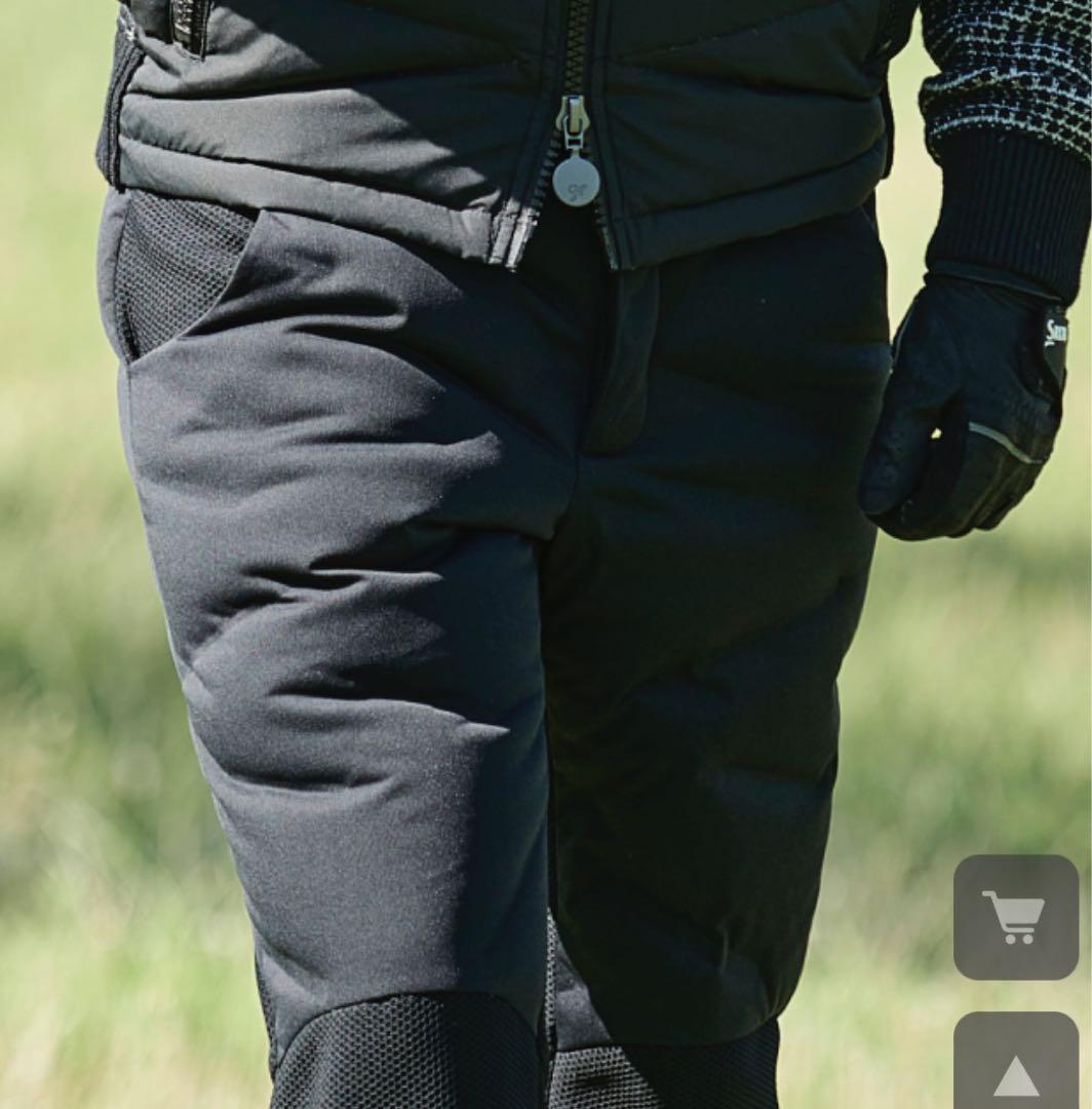 ゴルフ用 黒 ダウンデザインパンツ