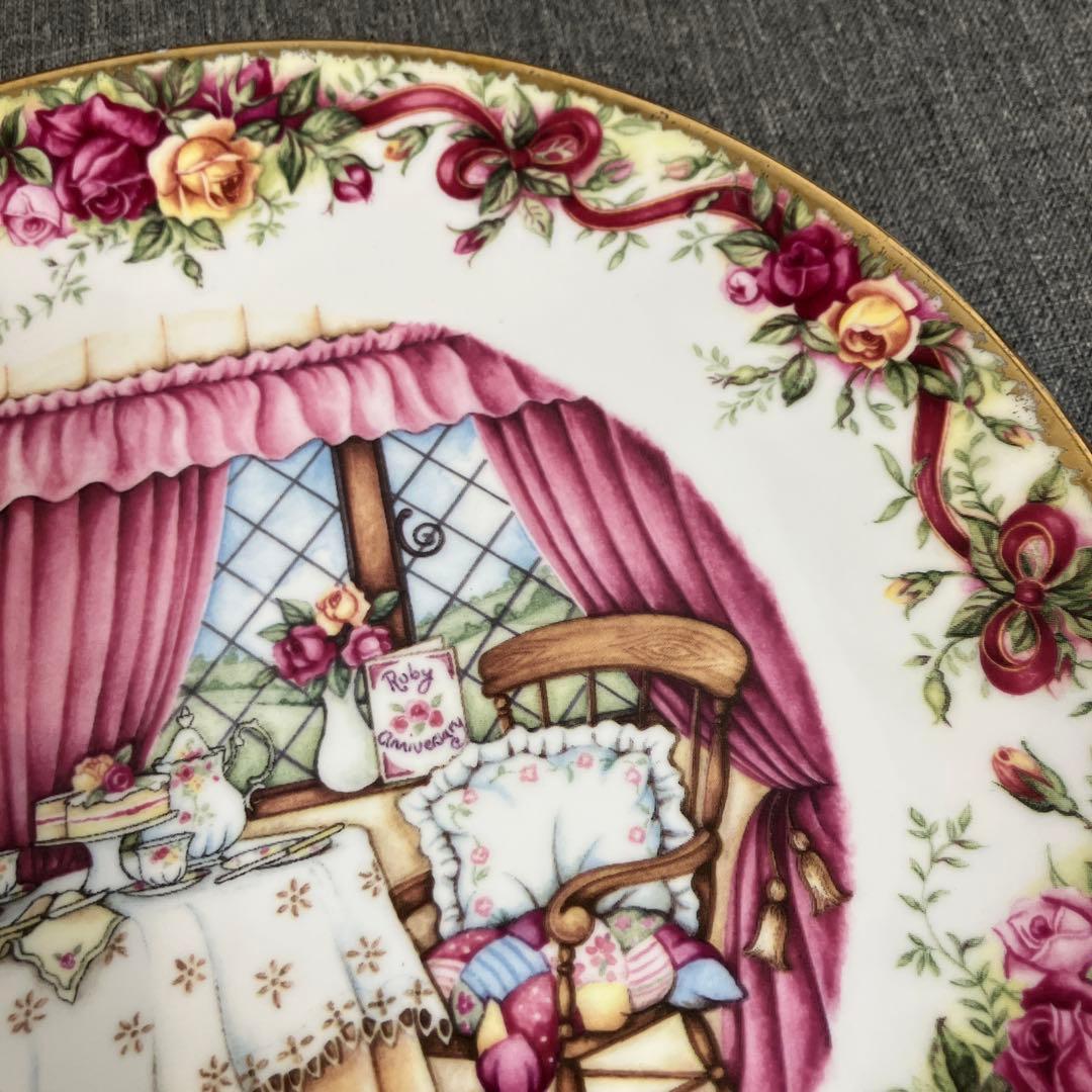 ロイヤルアルバート　オールドカントリーローズ　ルビーアニバーサリー記念　絵皿