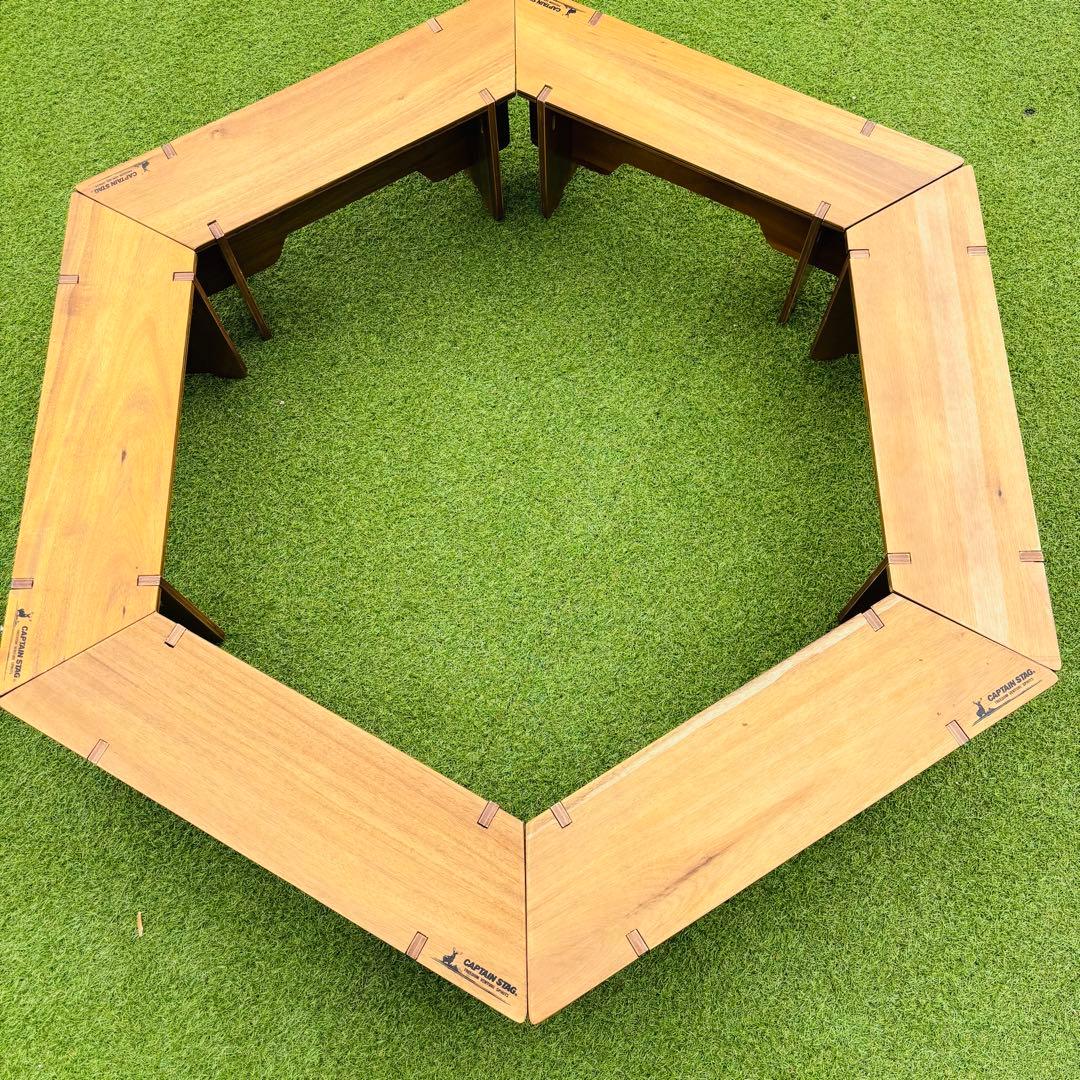 キャプテンスタッグ　クラシック　ヘキサテーブル　グリル　アウトドア　テーブル