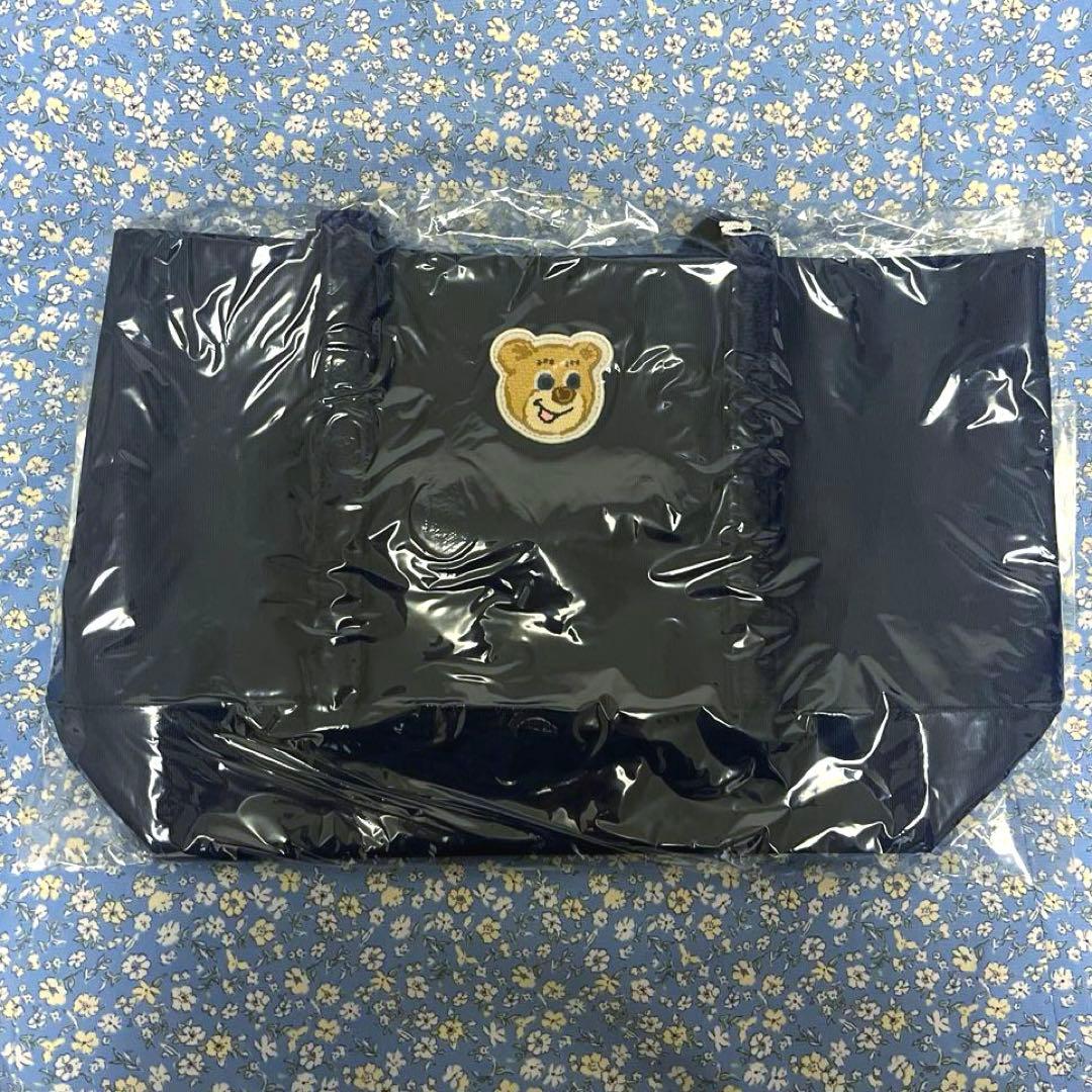 オールドテディワッペントートバッグ ネイビー ラブラリーバイフェイラー 大サイズ