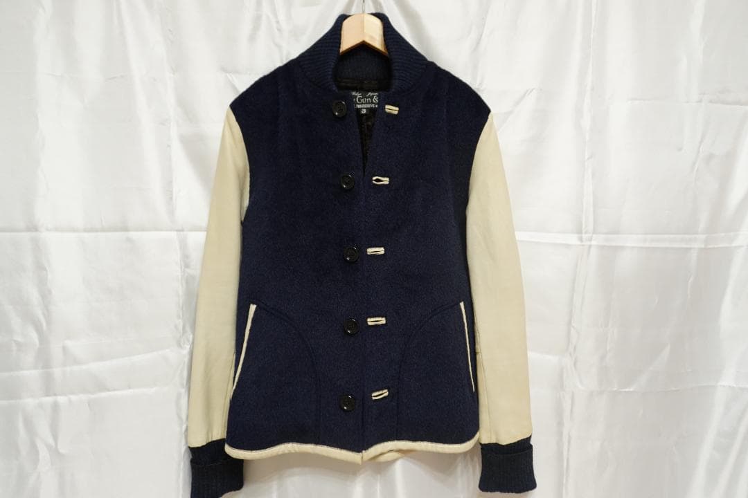 【豆知識】Slow Gun　スタジャン　ブルー×ブラウン アルパカ×レザー