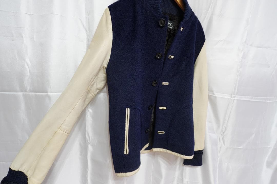 【豆知識】Slow Gun　スタジャン　ブルー×ブラウン アルパカ×レザー