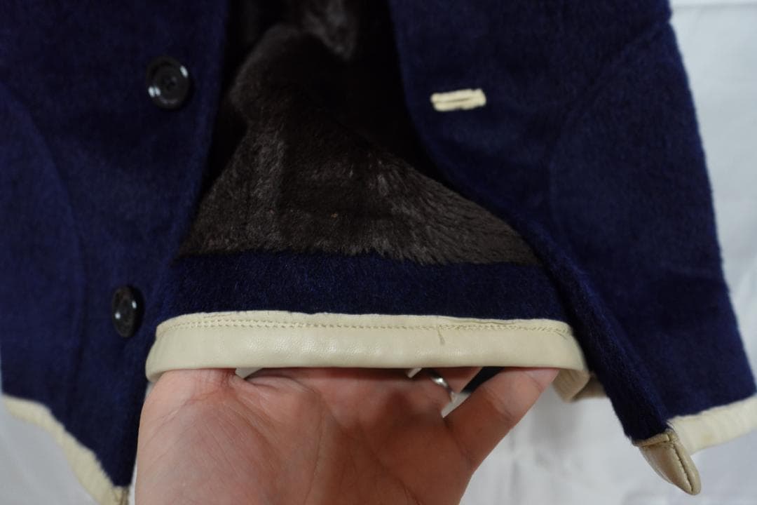 【豆知識】Slow Gun　スタジャン　ブルー×ブラウン アルパカ×レザー