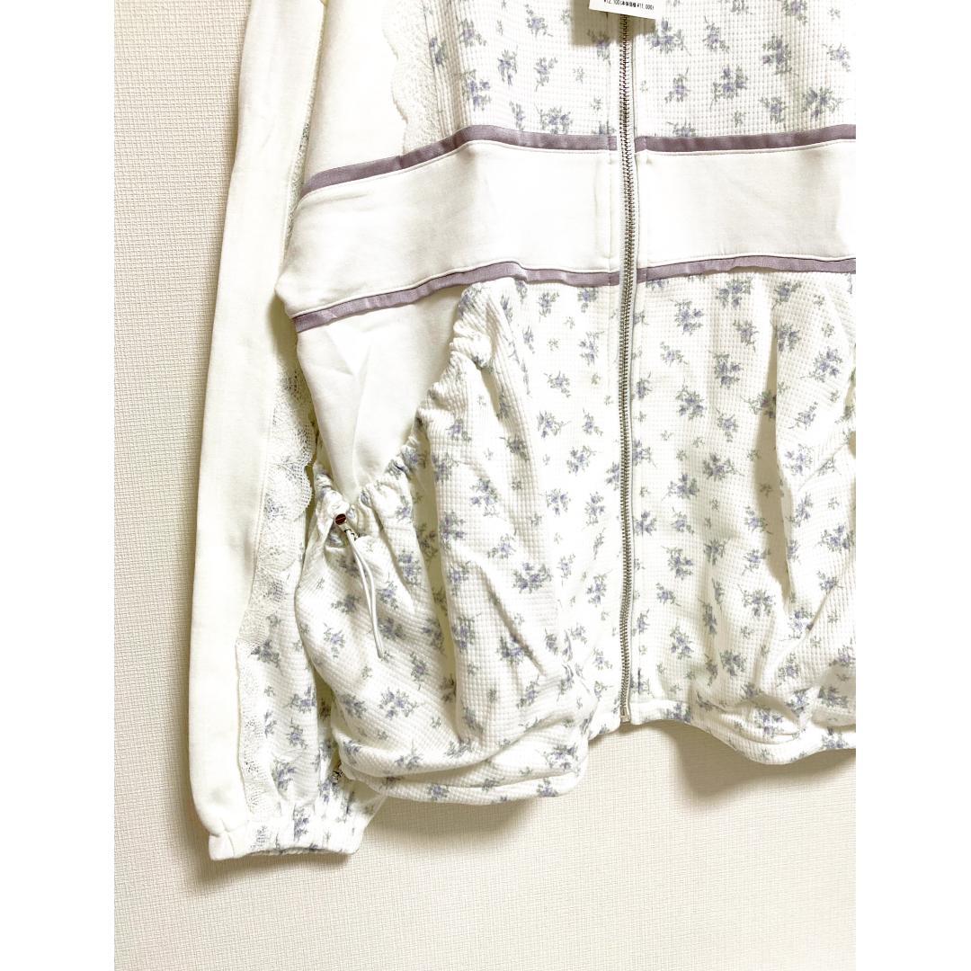 merry jenny 新品 ブルー floralコンビトラックジャケット