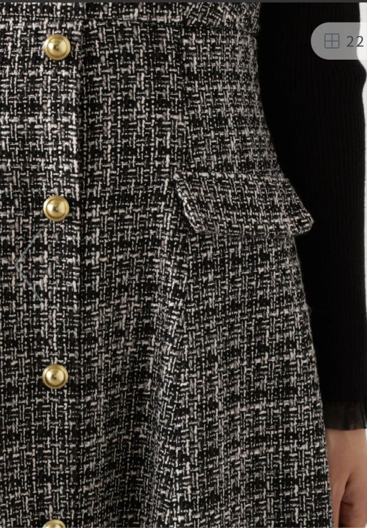 ミックスツイードジャンパースカート。 ブラック系。Mサイズ