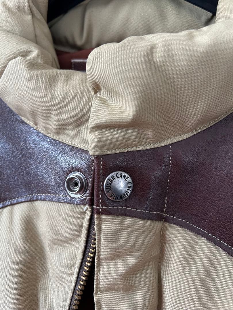 SUGAR CANE ダウンベスト Lサイズ ベージュ・ブラウン