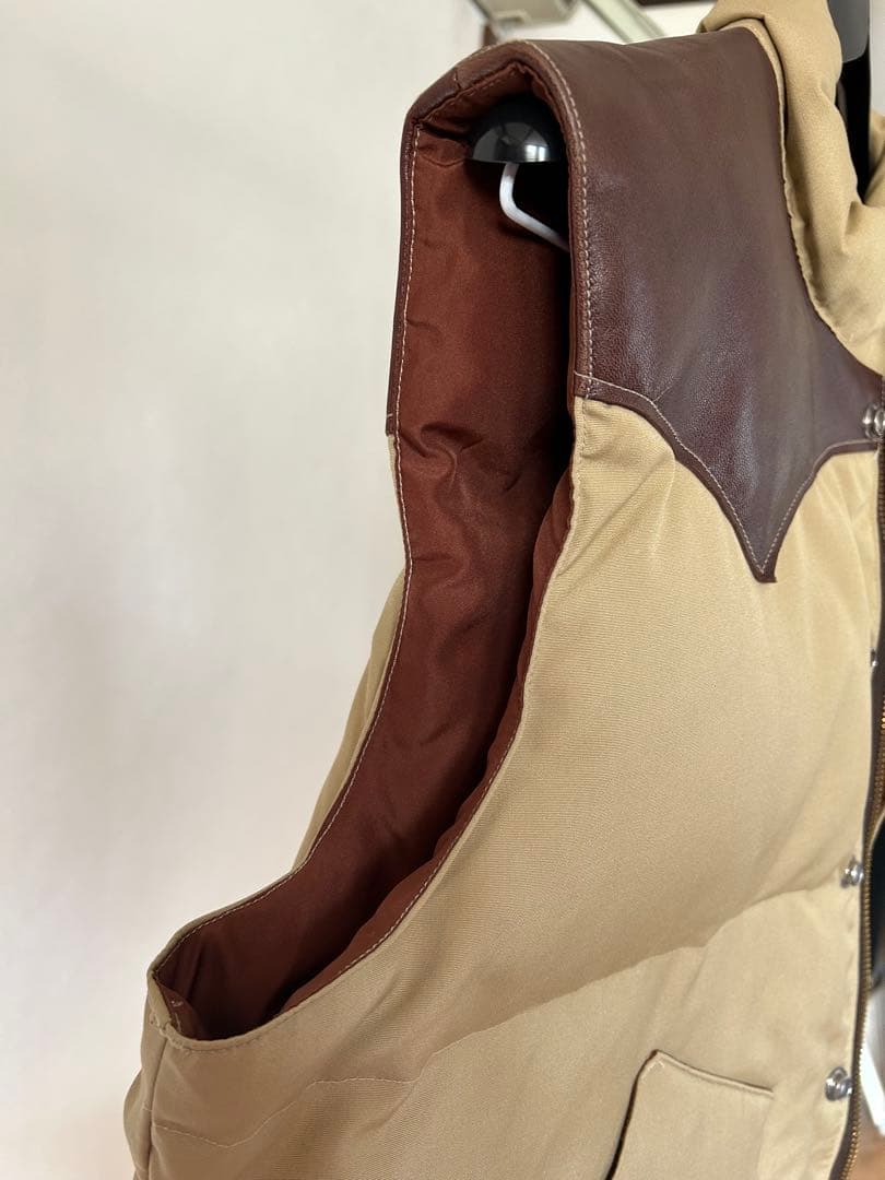 SUGAR CANE ダウンベスト Lサイズ ベージュ・ブラウン