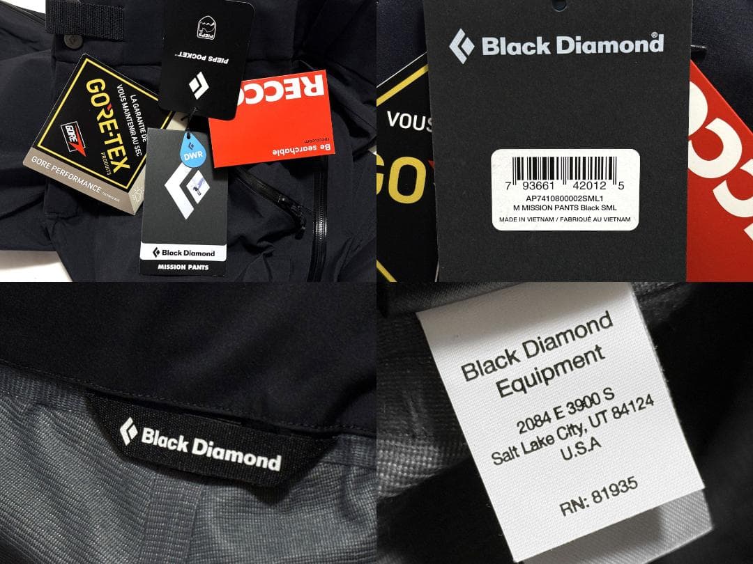 新品 ブラックダイヤモンド ミッションスノーパンツ GORE-TEX US:S
