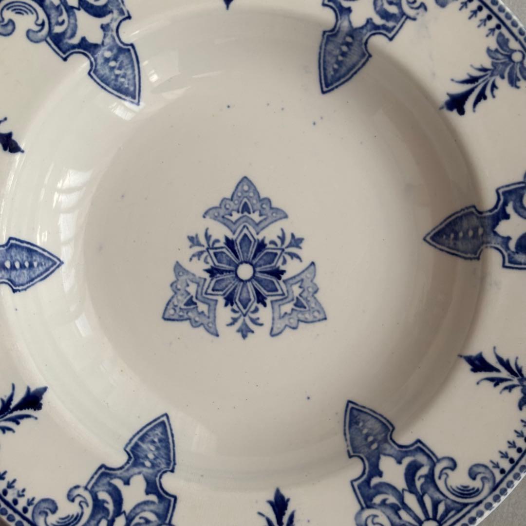 フランスアンティーク リュネヴィル ブルーの紋章 スーププレートB