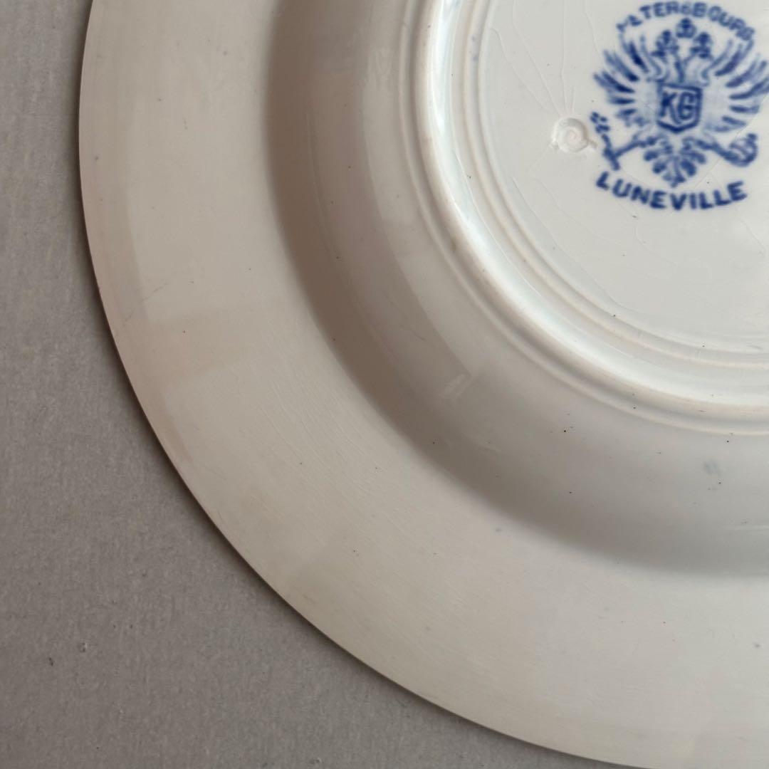 フランスアンティーク リュネヴィル ブルーの紋章 スーププレートB