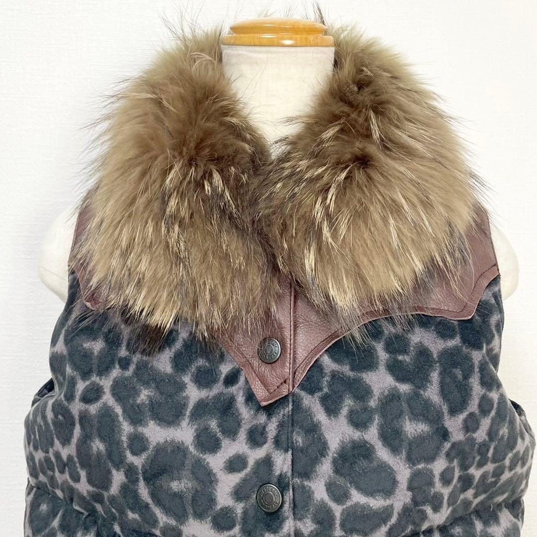 y2k❤️ HYSTERIC GLAMOUR ヒョウ柄 ファー襟 中綿 ベスト